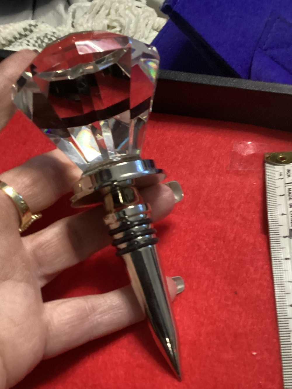 Mango Moon - Crystal Doorknob - Wine Bottle Stopper - Never Used - Ex Cond